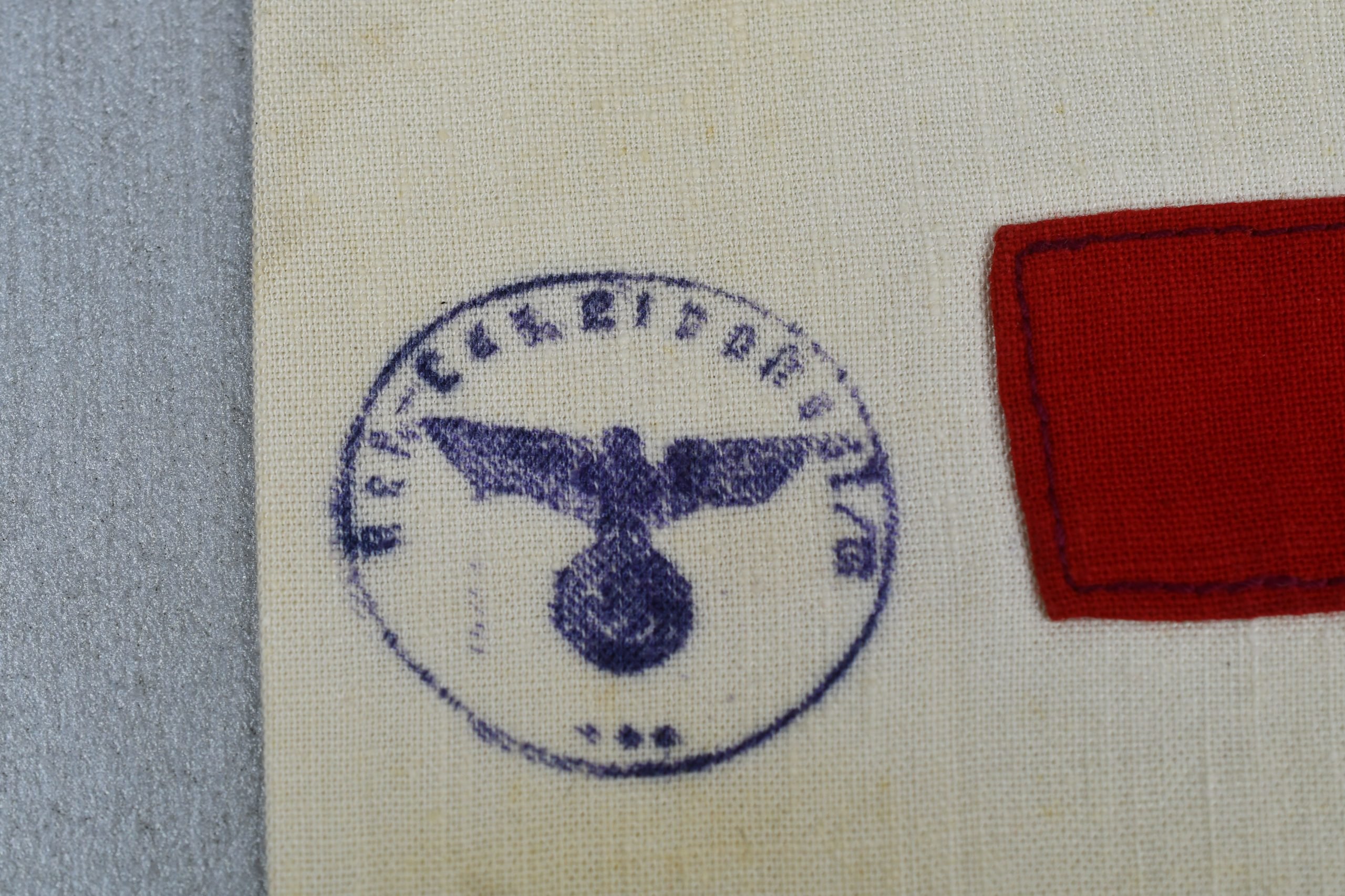 Wehrmacht medic 'Sanitäter' armband with Reserve Lazaret acceptance stamp — image 3
