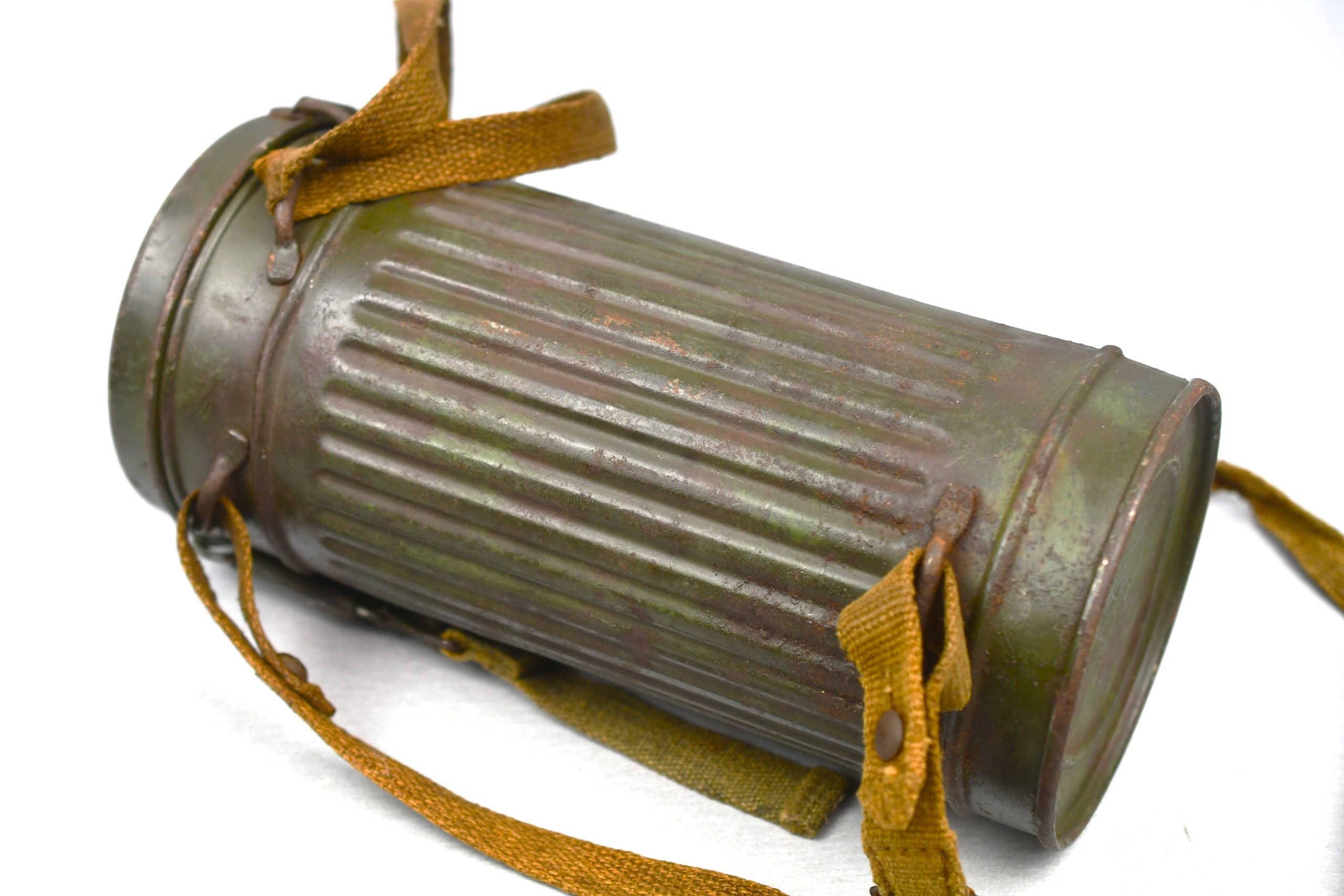 M31 Luftwaffe gas mask with two tone camouflage canister unit marked Flak-Abteilung 441 'Caen' Normandy 1944′ — image 8