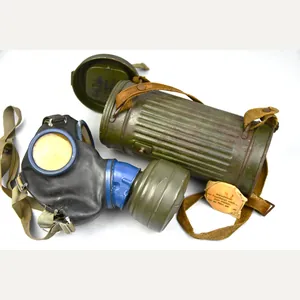 M31 Luftwaffe gas mask with two tone camouflage canister unit …