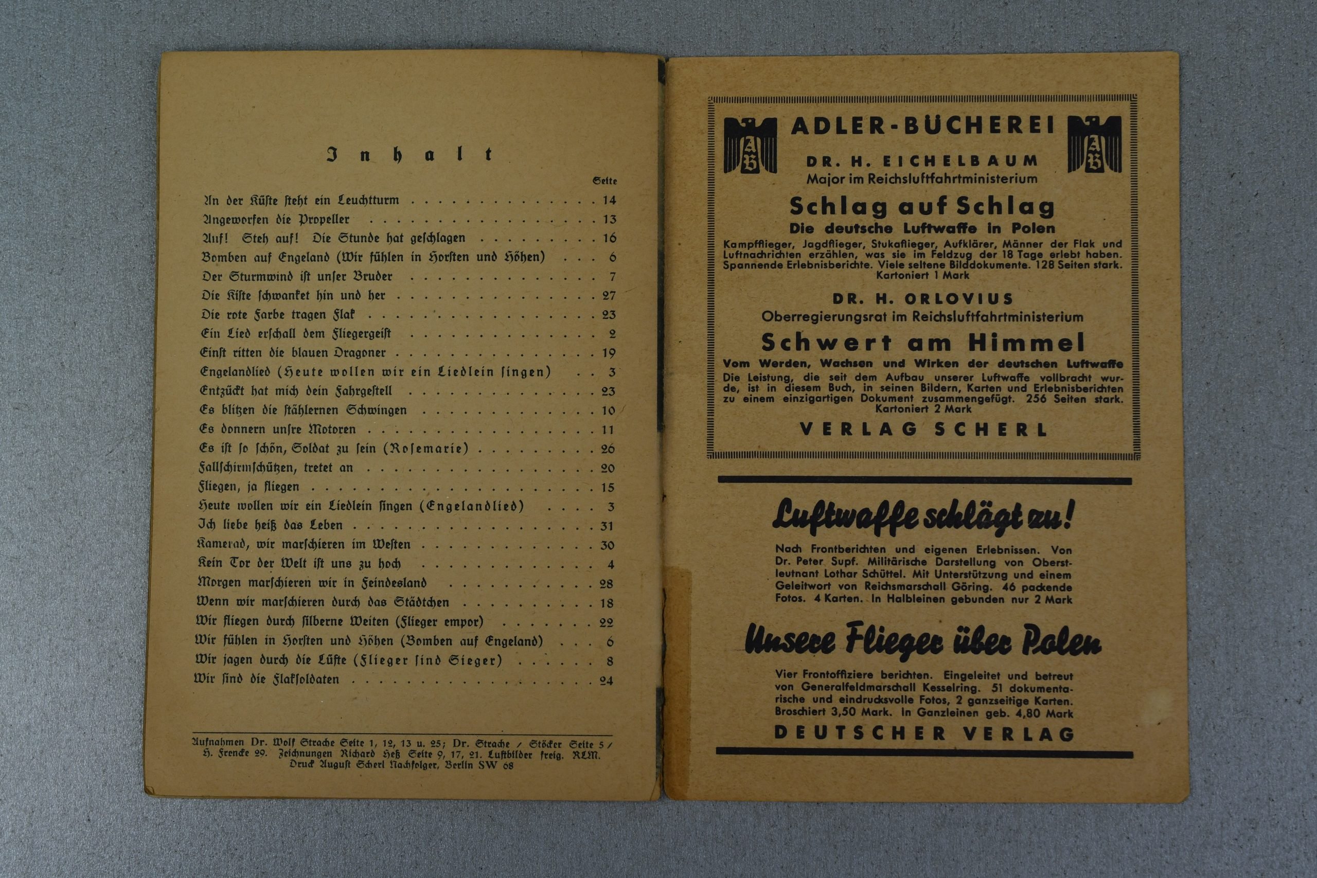 Luftwaffe Song Book 'Adler-Liederheft' Liederbuch der Luftwaffe — image 5