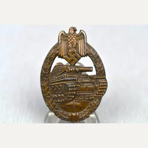 MINT Panzer Assault Badge in bronze by 'R.S.' Rudolf Souval
