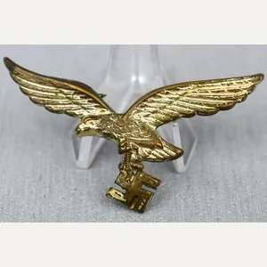 Early Luftwaffe tropical pith helmet eagle in Buntmetall