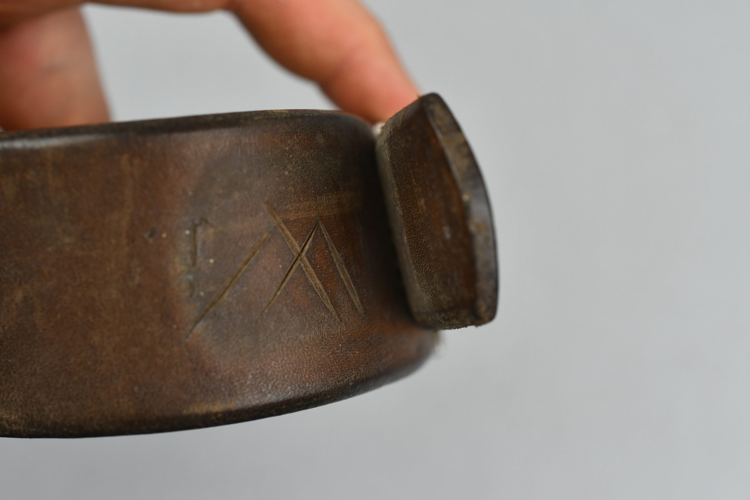 Early Wehrmacht leather equipment belt with aluminum hook 1938 — image 11