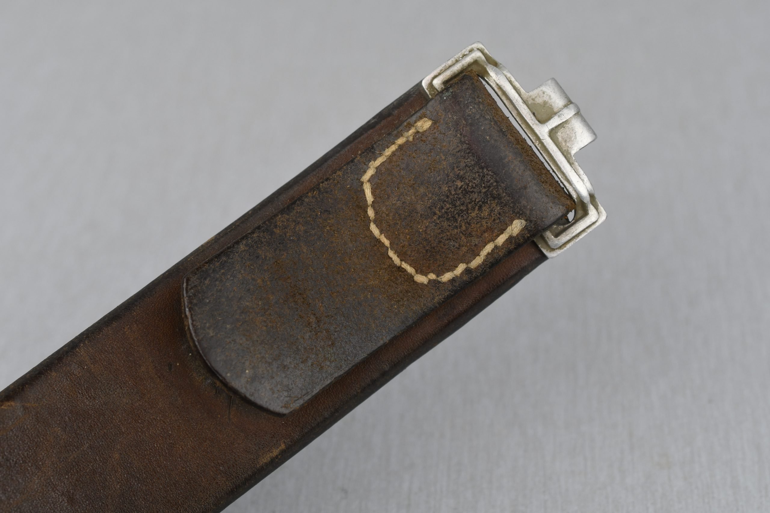 Early Wehrmacht leather equipment belt with aluminum hook 1938 — image 4
