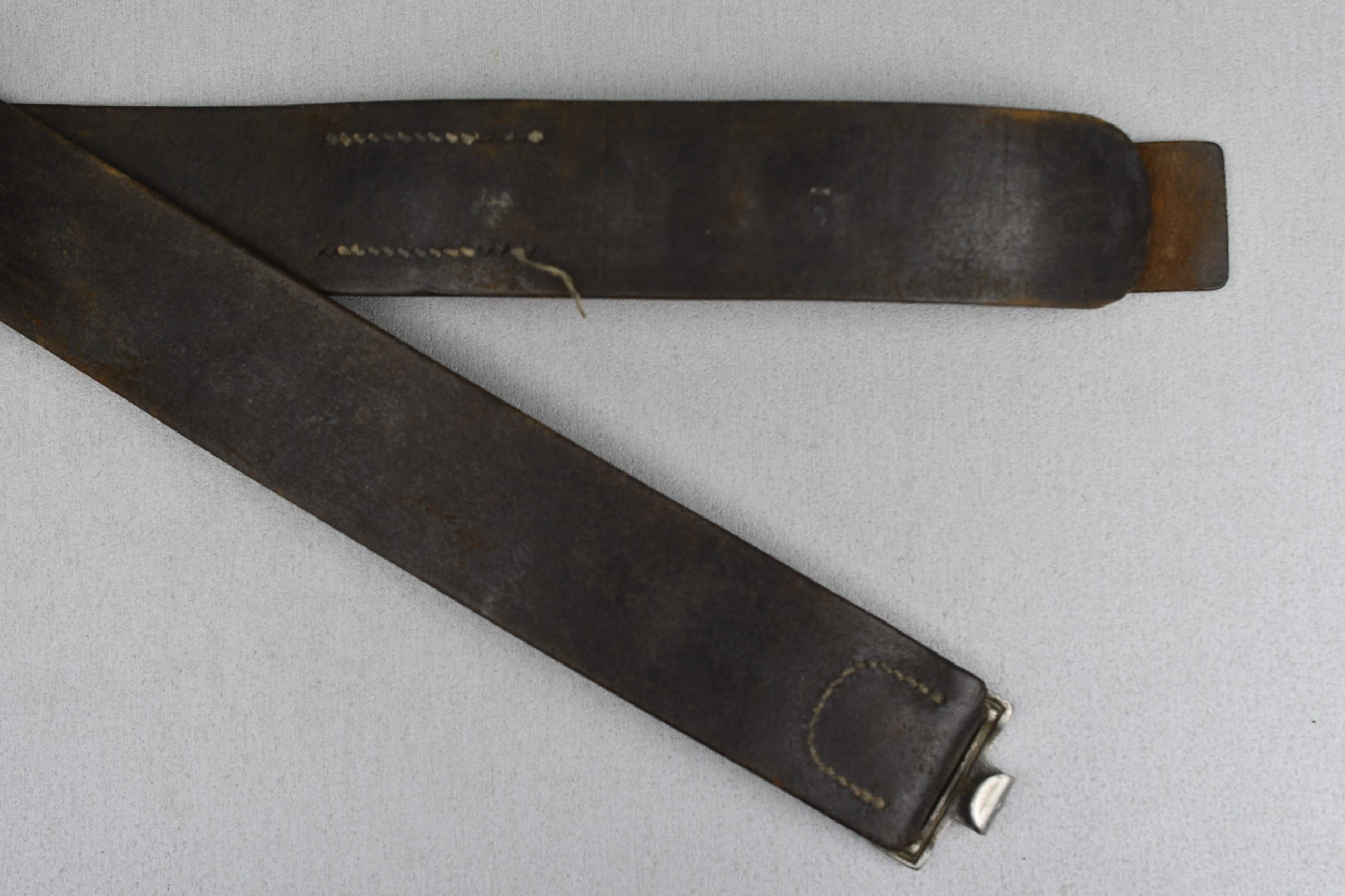 Early Wehrmacht leather equipment belt with aluminum hook 1938 — image 6