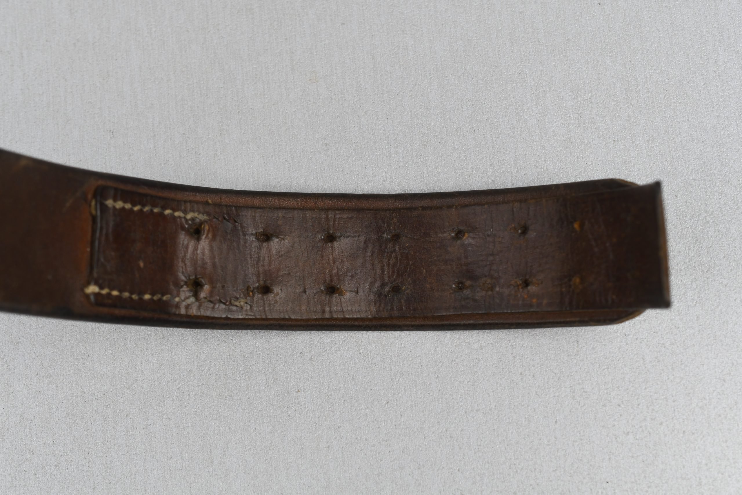 Early Wehrmacht leather equipment belt with aluminum hook 1938 — image 7