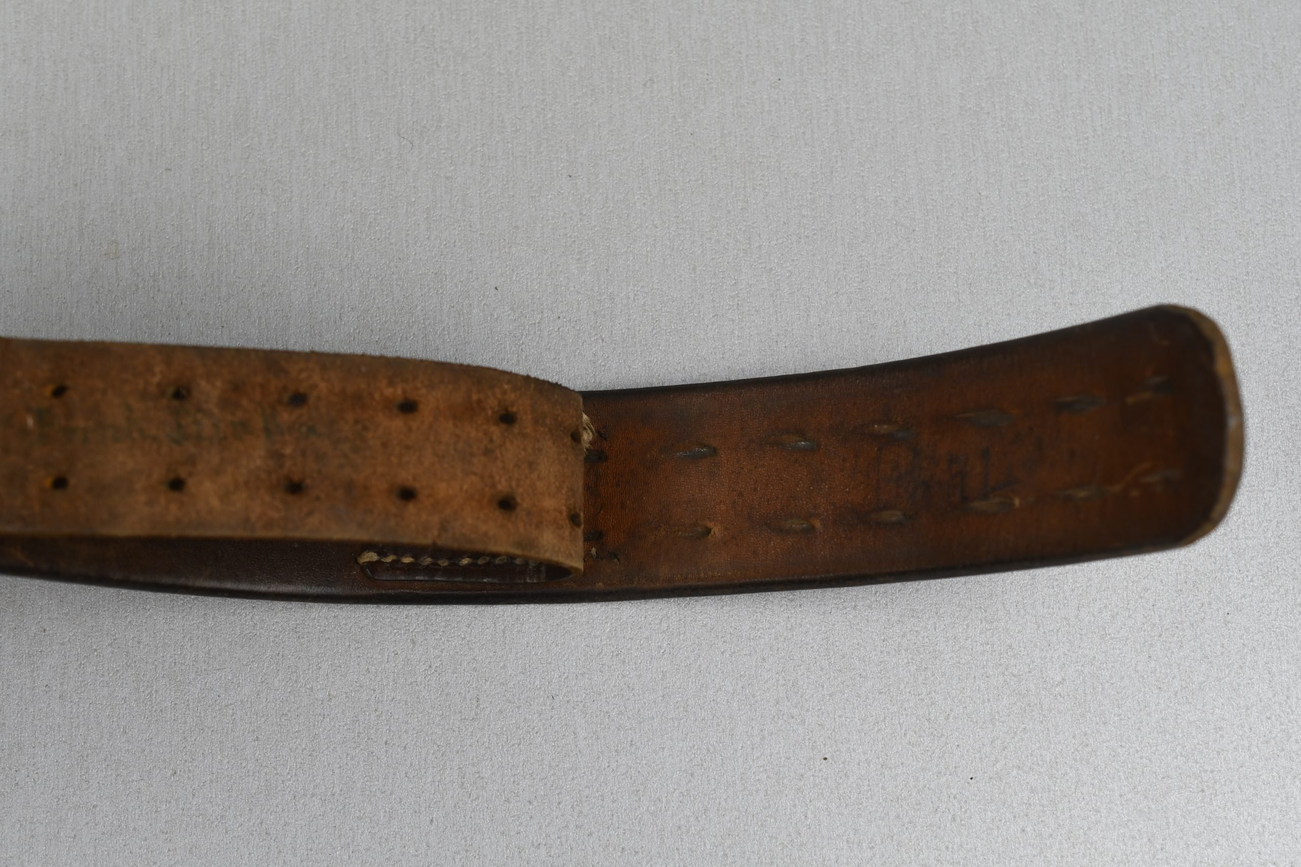 Early Wehrmacht leather equipment belt with aluminum hook 1938 — image 8