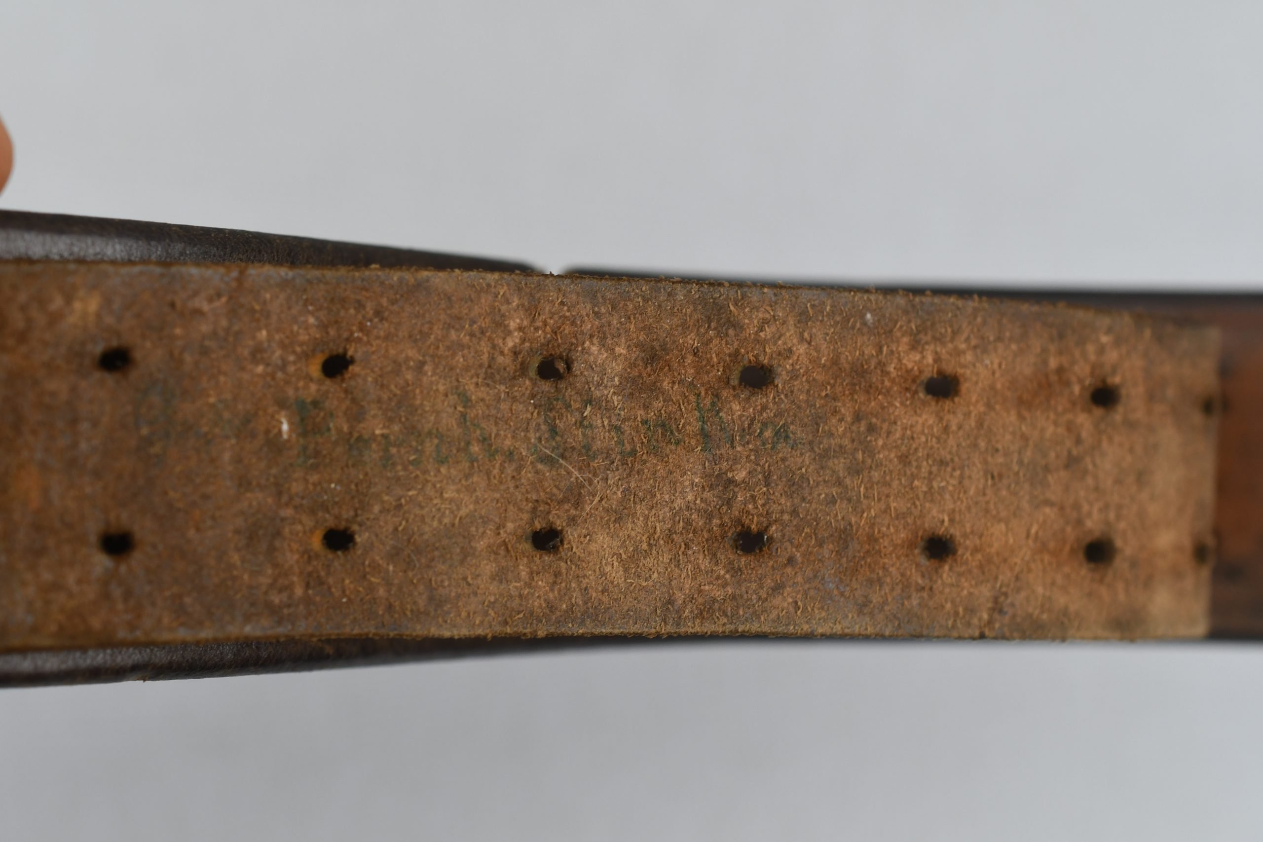 Early Wehrmacht leather equipment belt with aluminum hook 1938 — image 9