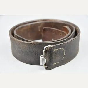 Early Wehrmacht leather equipment belt with aluminum hook 1938