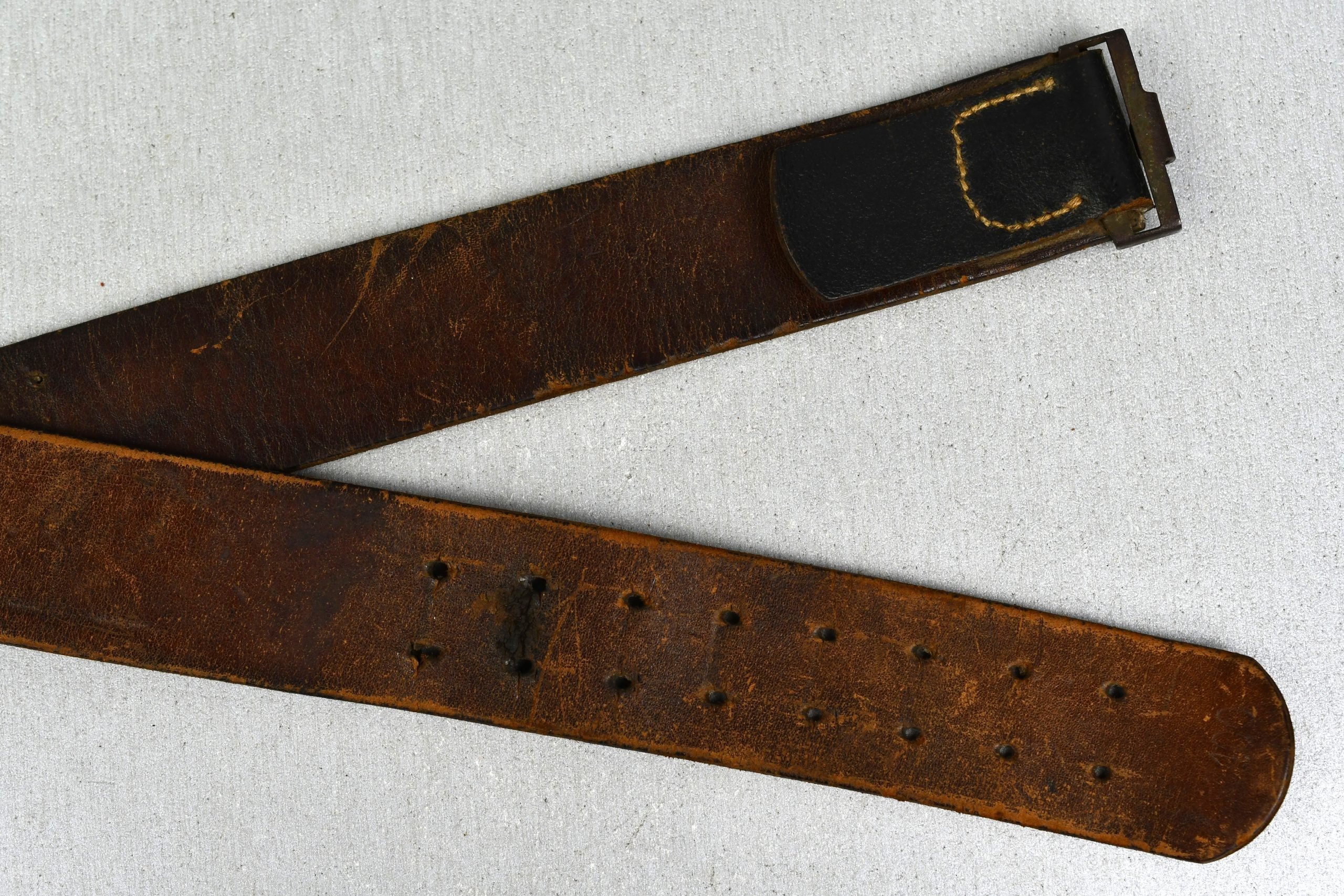 Late-war Wehrmacht leather equipment belt — image 3
