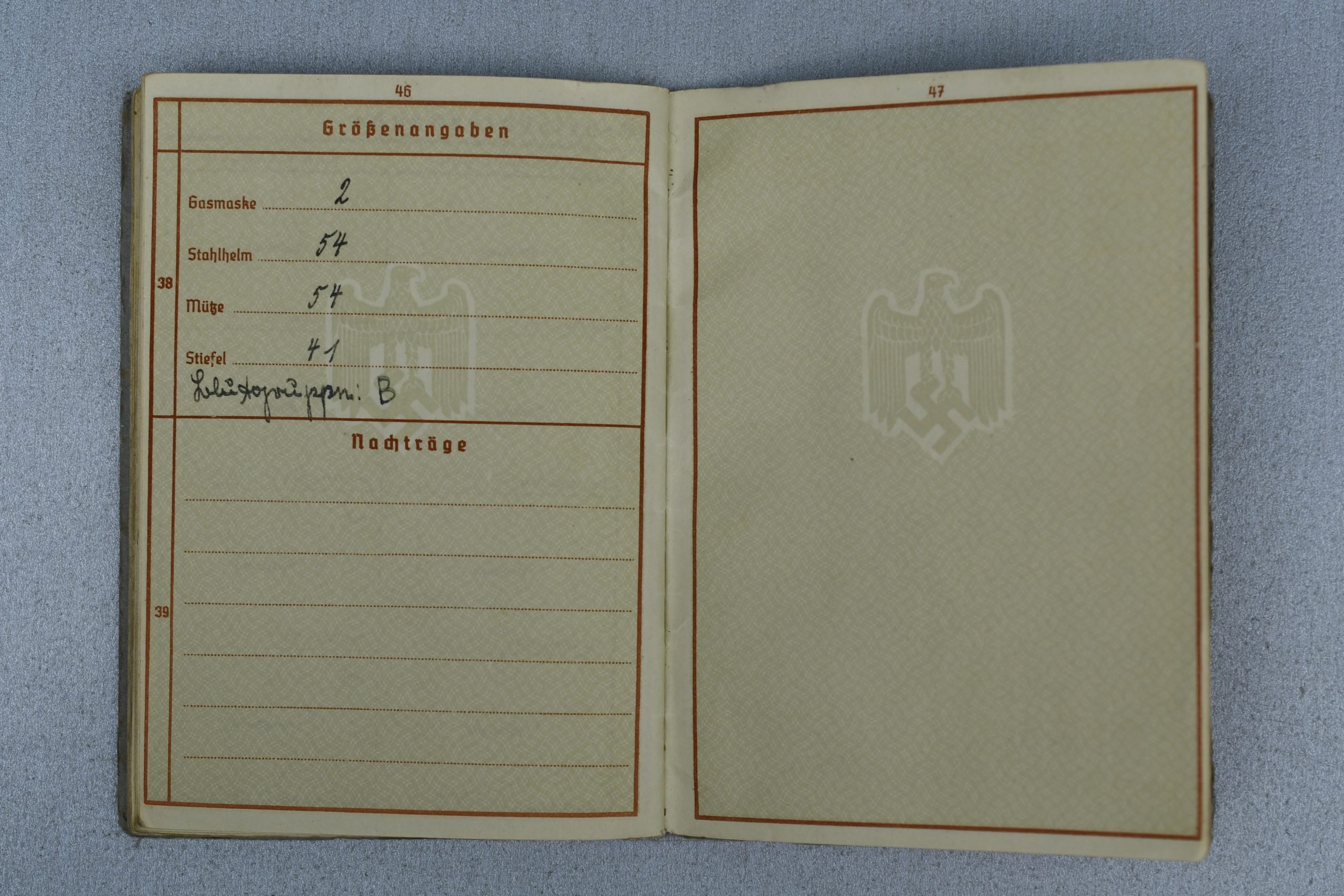 Army (Heer) Wehrpass Hans Flüring Artillerie-Regiment 292 — image 17