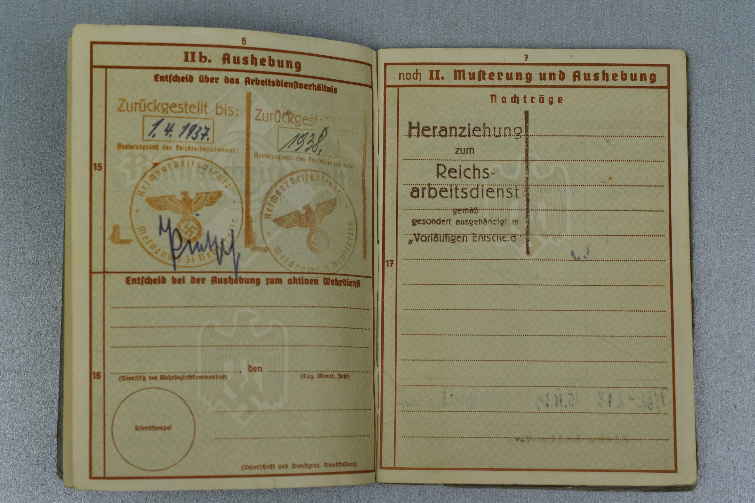 Army (Heer) Wehrpass Hans Flüring Artillerie-Regiment 292 — image 5