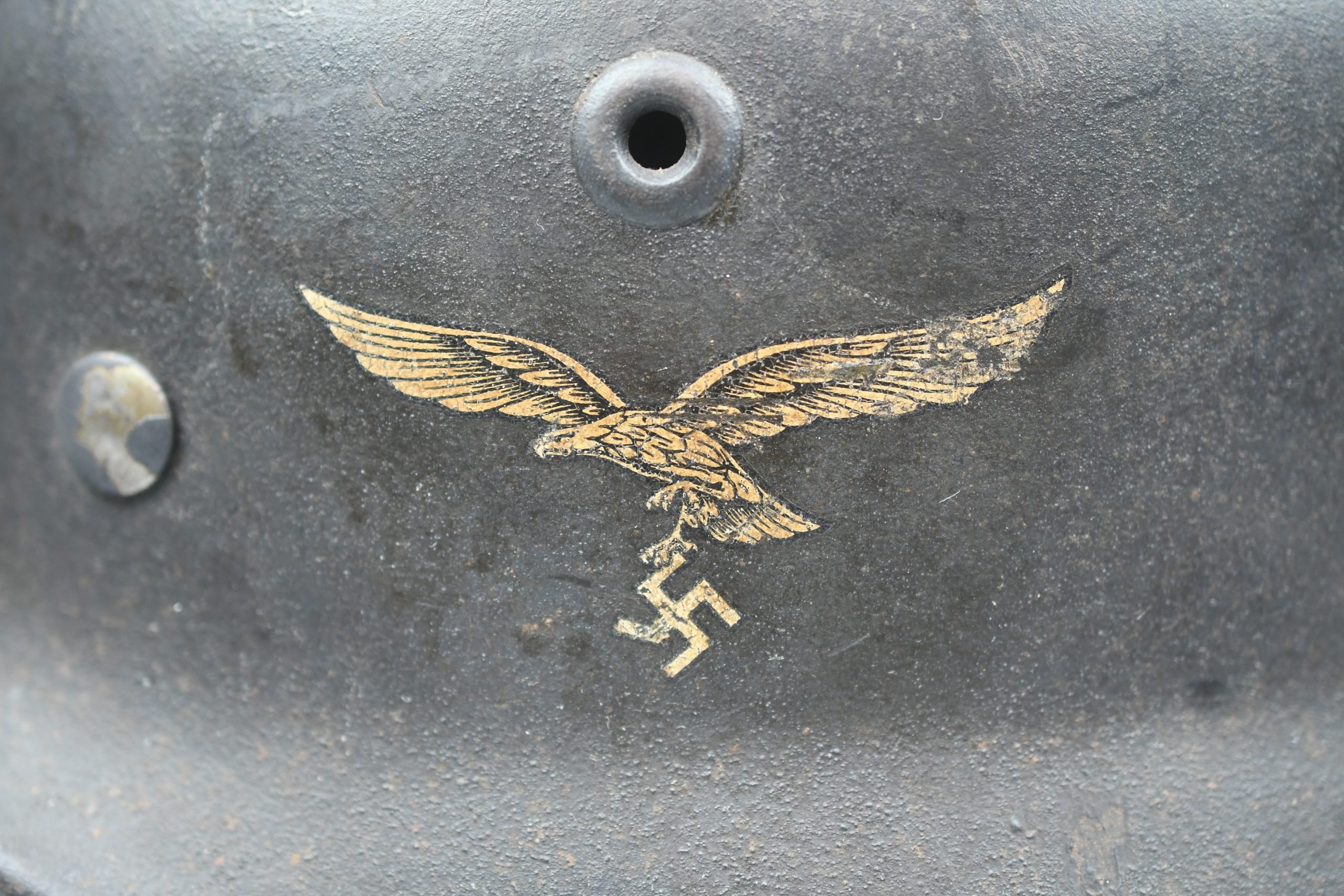 M40 Luftwaffe single decal steel helmet Q64 — image 7