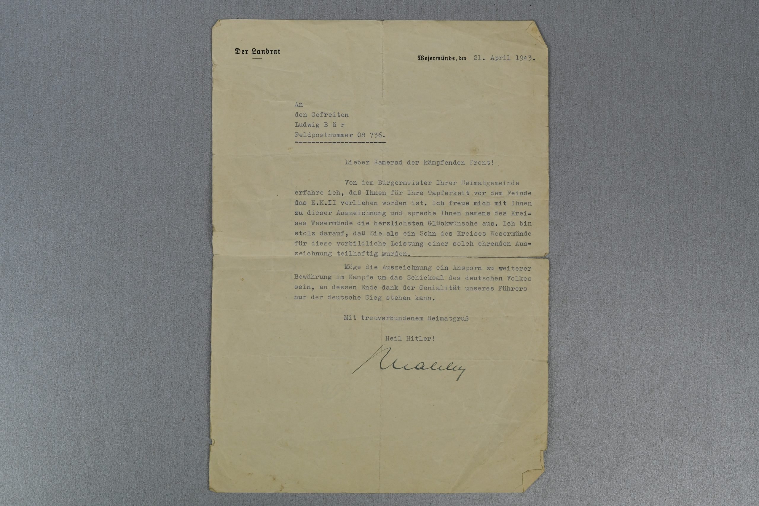 Medal and document grouping Ludwig Bär Panzerjäger-Abteilung 158 — image 44