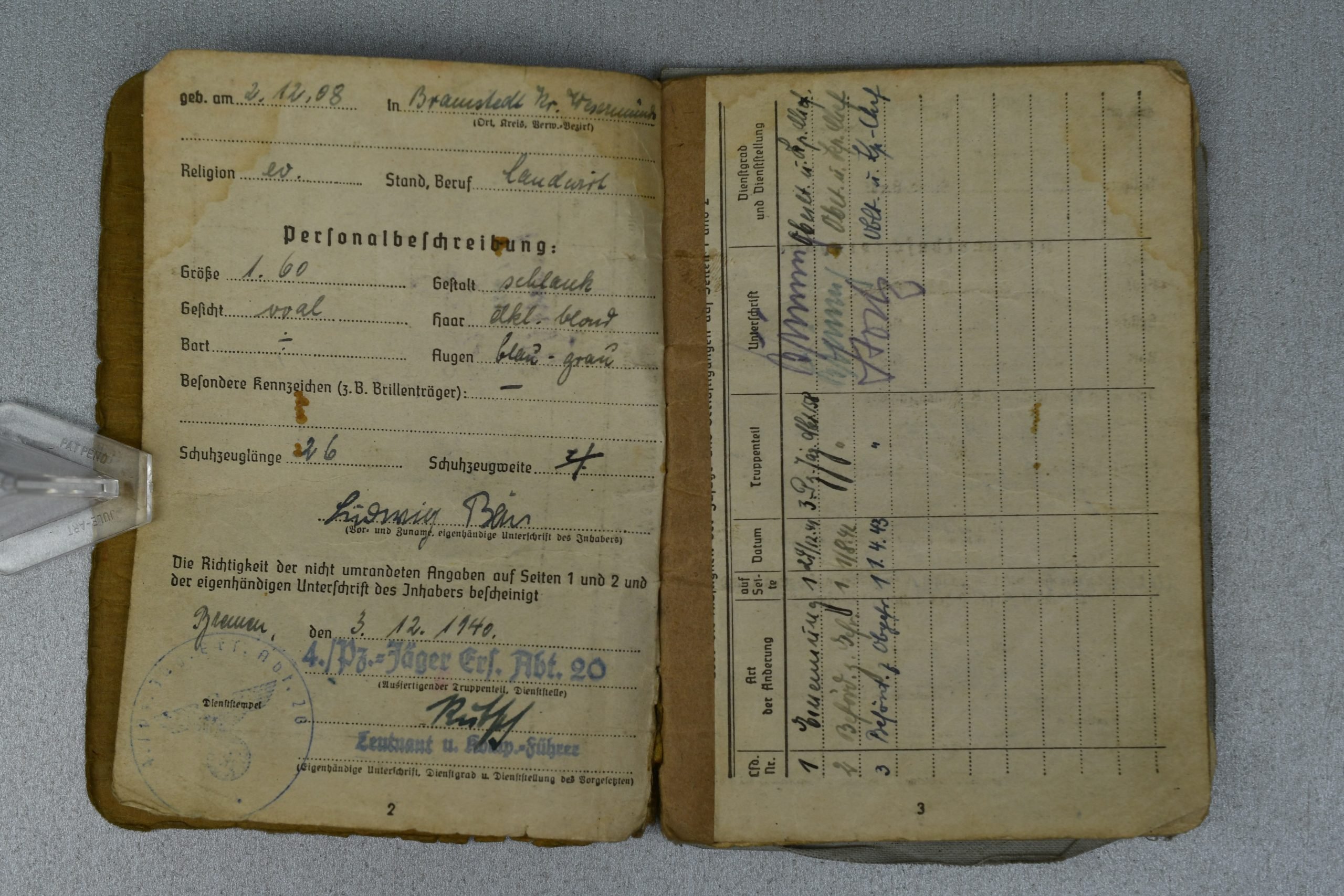 Medal and document grouping Ludwig Bär Panzerjäger-Abteilung 158 — image 70