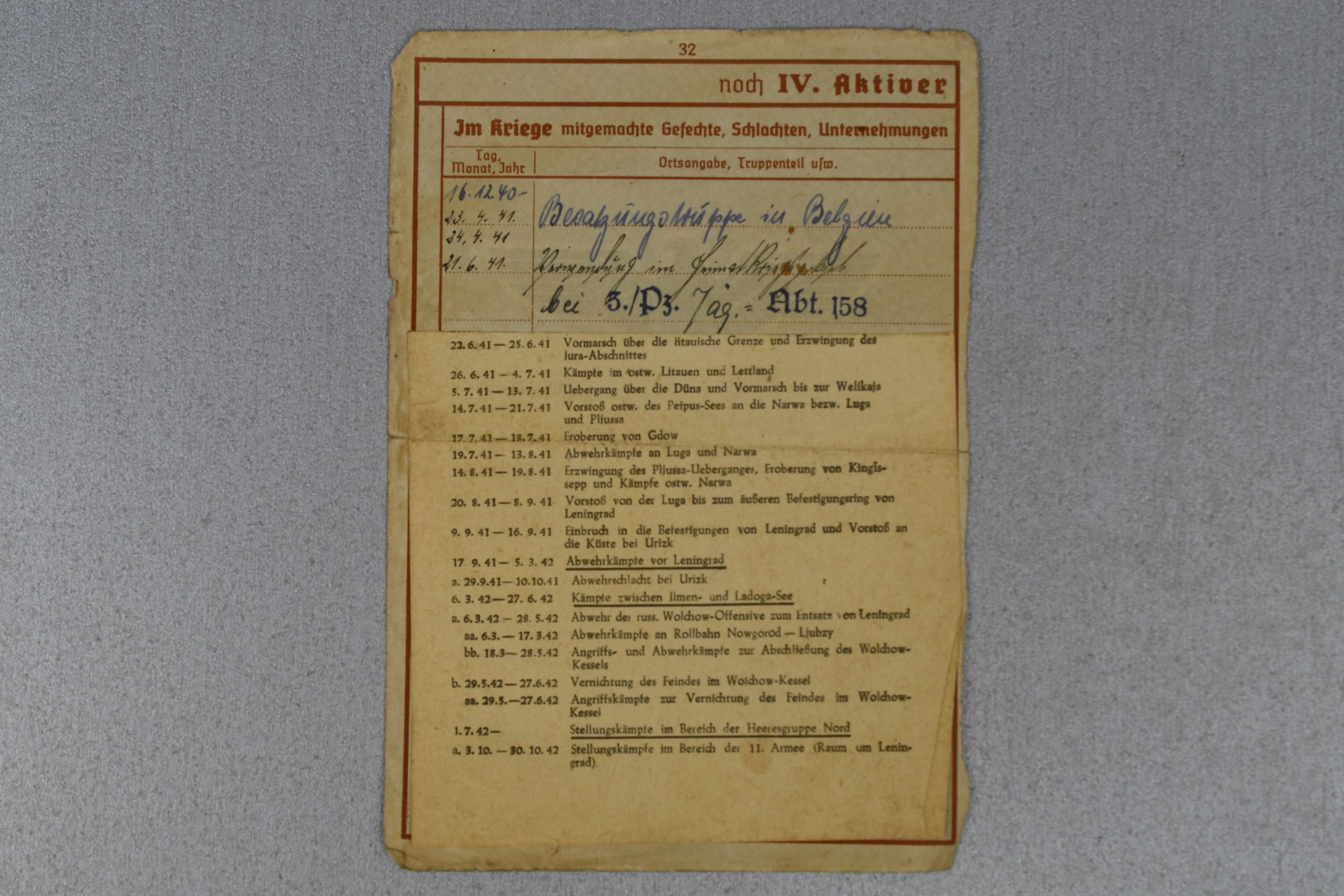Medal and document grouping Ludwig Bär Panzerjäger-Abteilung 158 — image 87