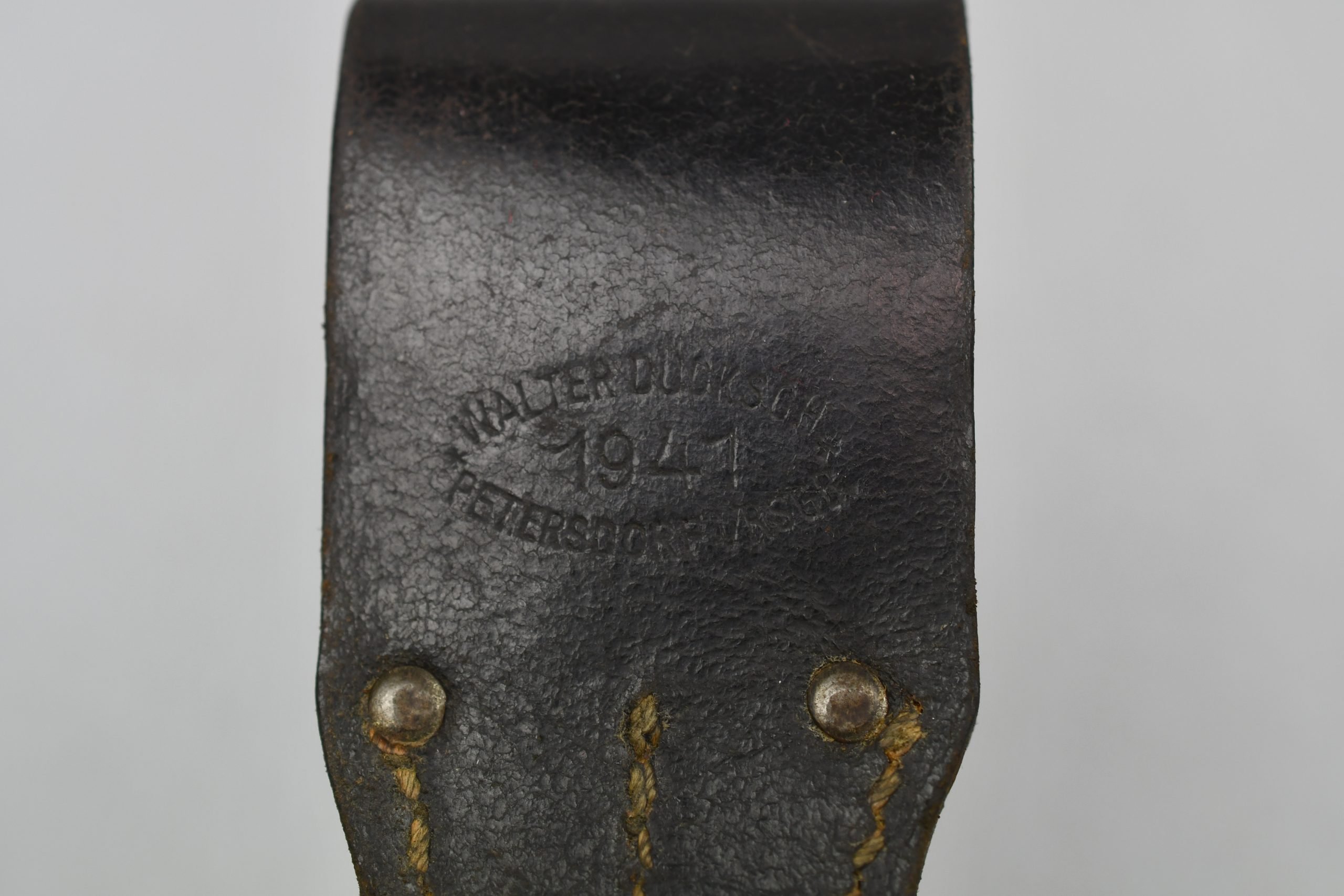 Wehrmacht leather K98 bayonet frog by Walter Ducksch 1941 — image 3