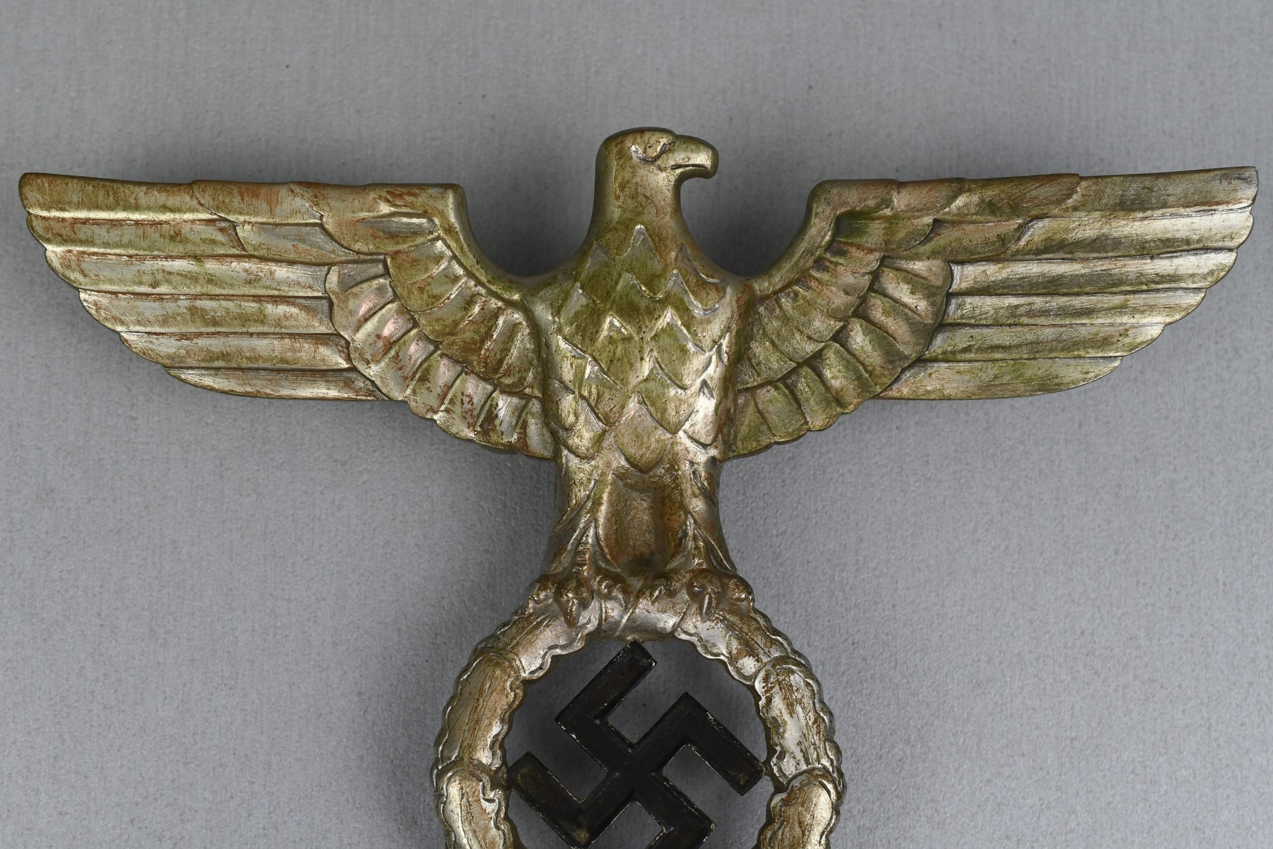 NSDAP nickel silver eagle with swastika flag pole topper — image 4