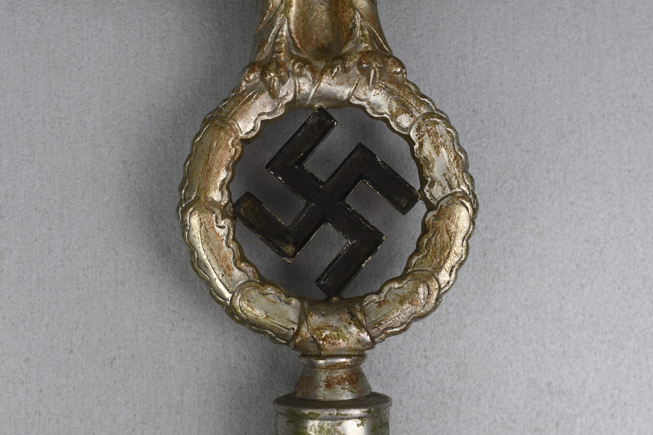 NSDAP nickel silver eagle with swastika flag pole topper — image 5