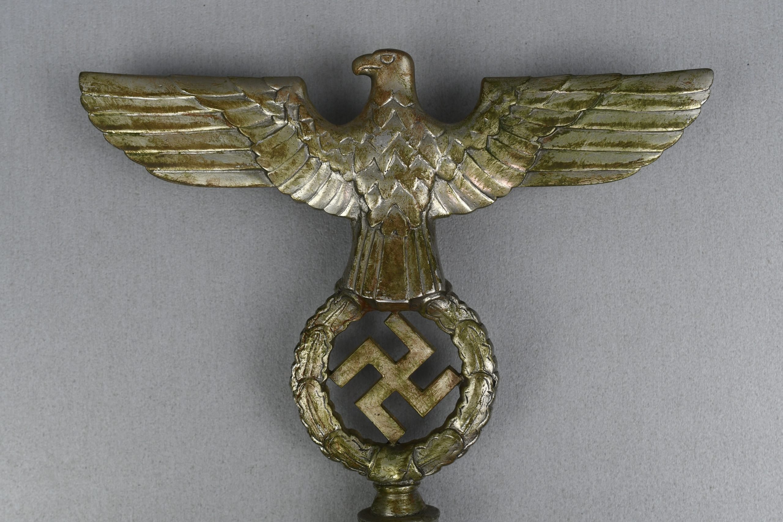 NSDAP nickel silver eagle with swastika flag pole topper — image 8