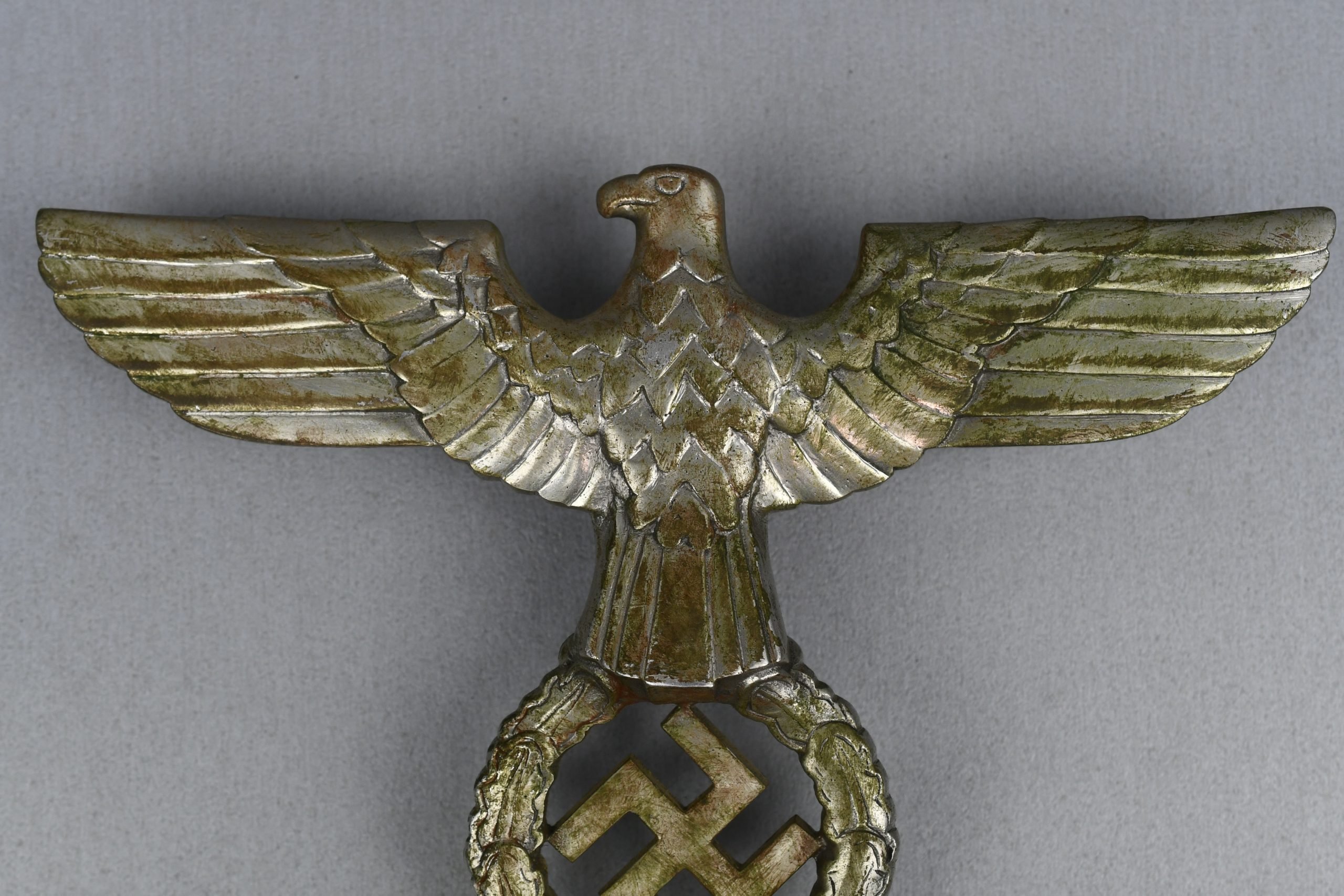 NSDAP nickel silver eagle with swastika flag pole topper — image 9