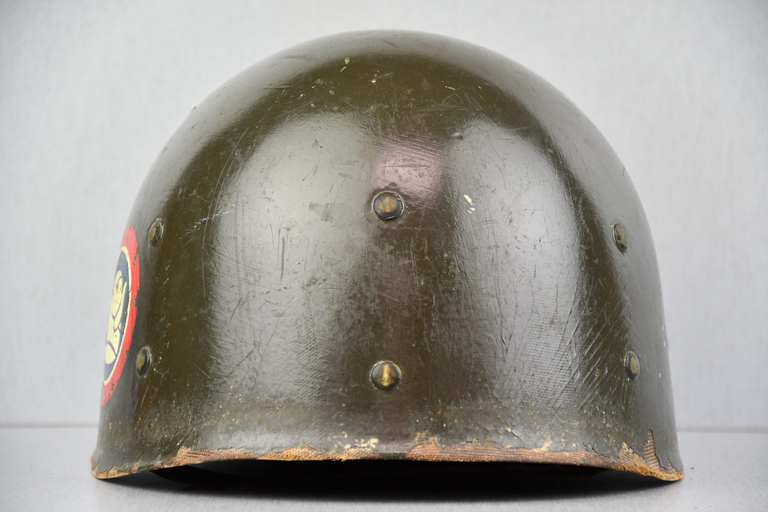 US M1 steel front seam fixed bail helmet with liner by Westinghouse — image 10