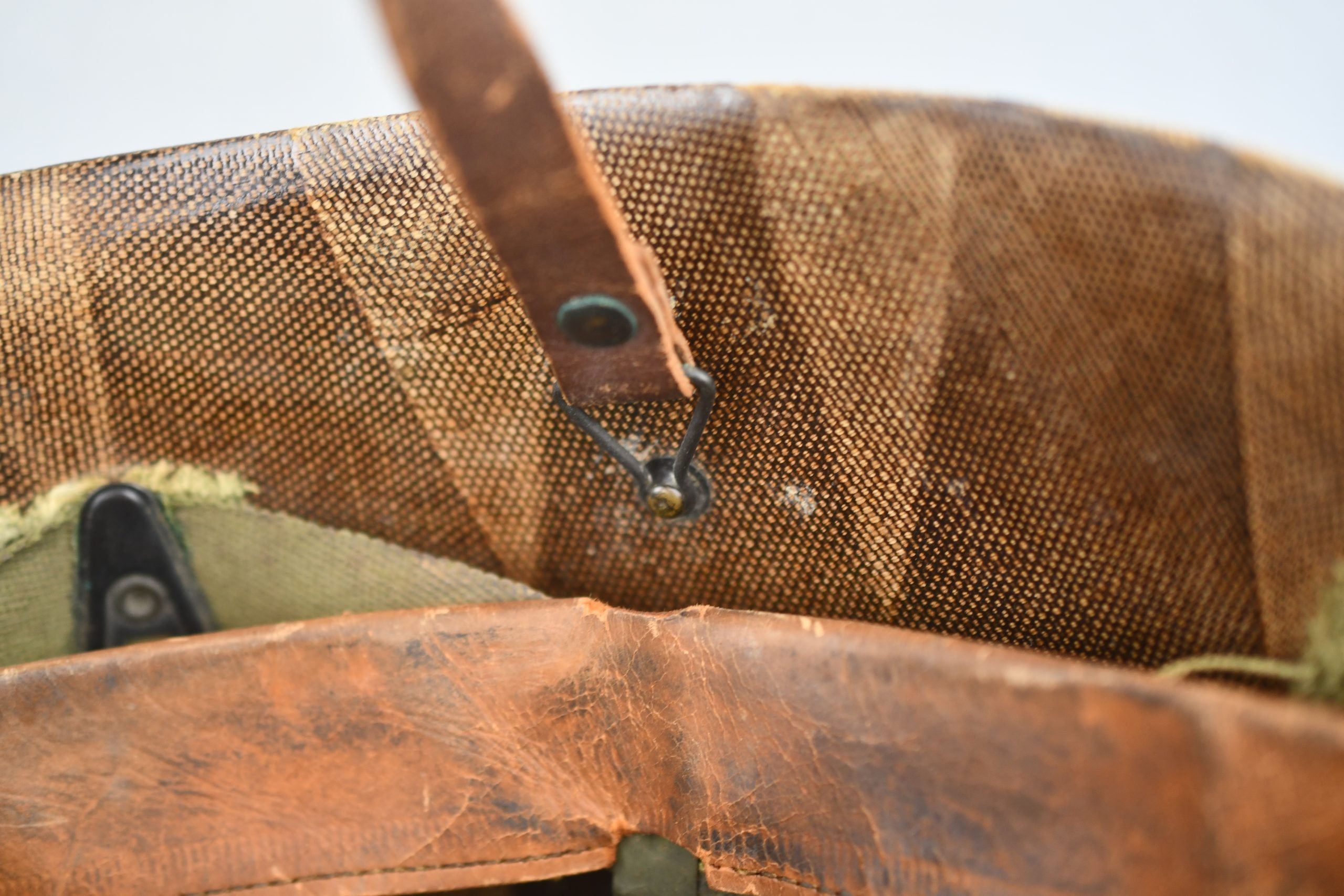 US M1 steel front seam fixed bail helmet with liner by Westinghouse — image 14