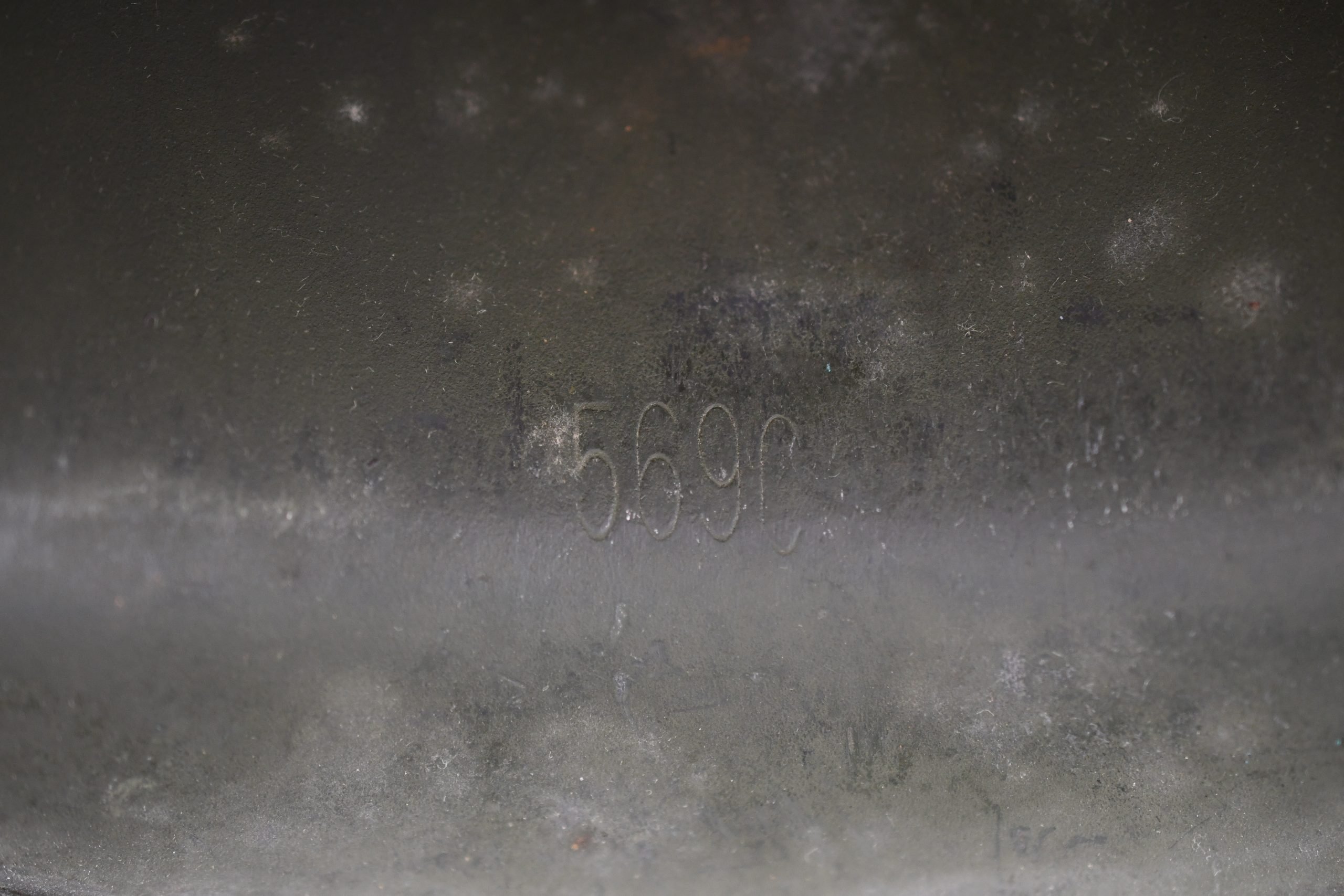 US M1 steel front seam fixed bail helmet with liner by Westinghouse — image 17