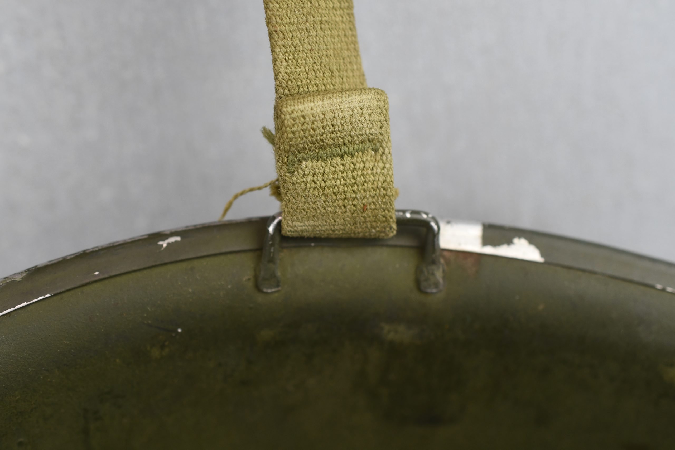 US M1 steel front seam fixed bail helmet with liner by Westinghouse — image 19