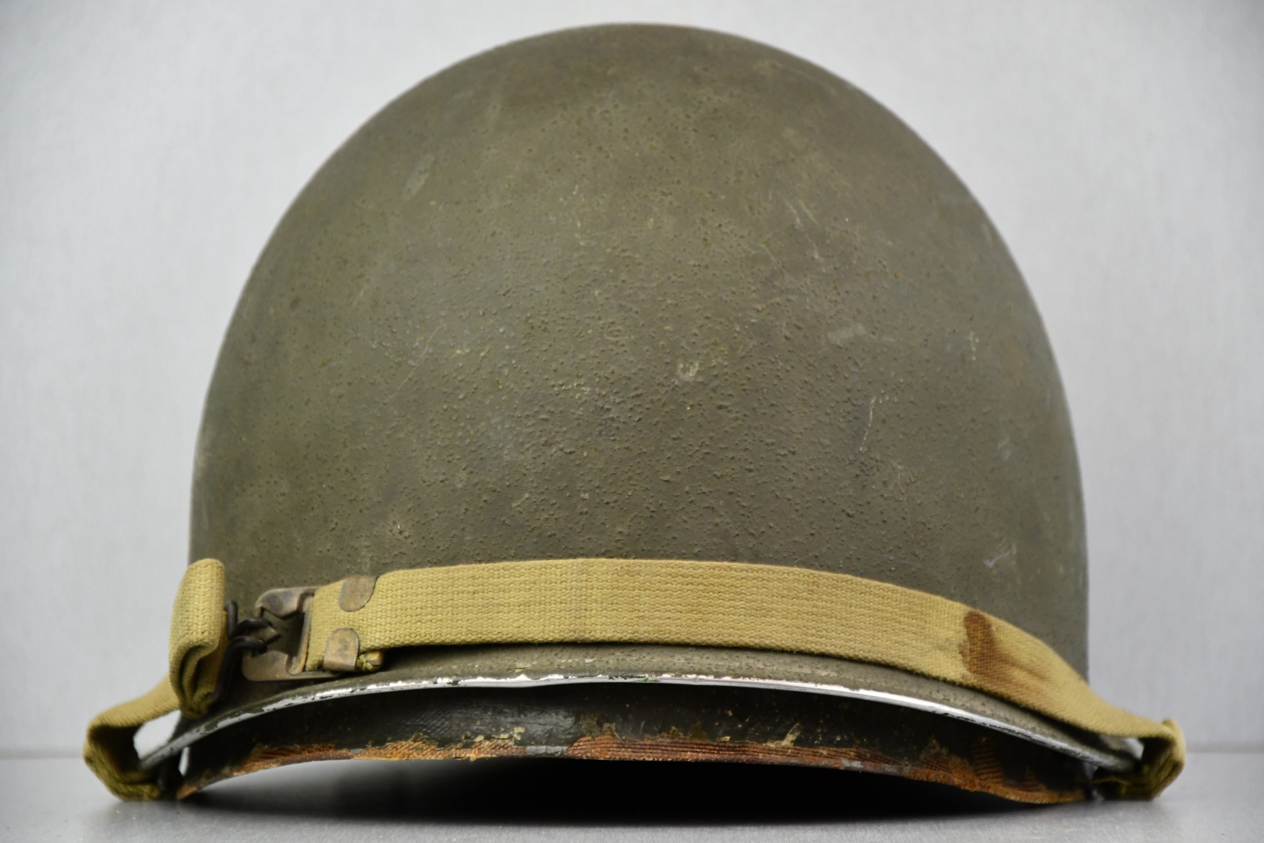 US M1 steel front seam fixed bail helmet with liner by Westinghouse — image 5
