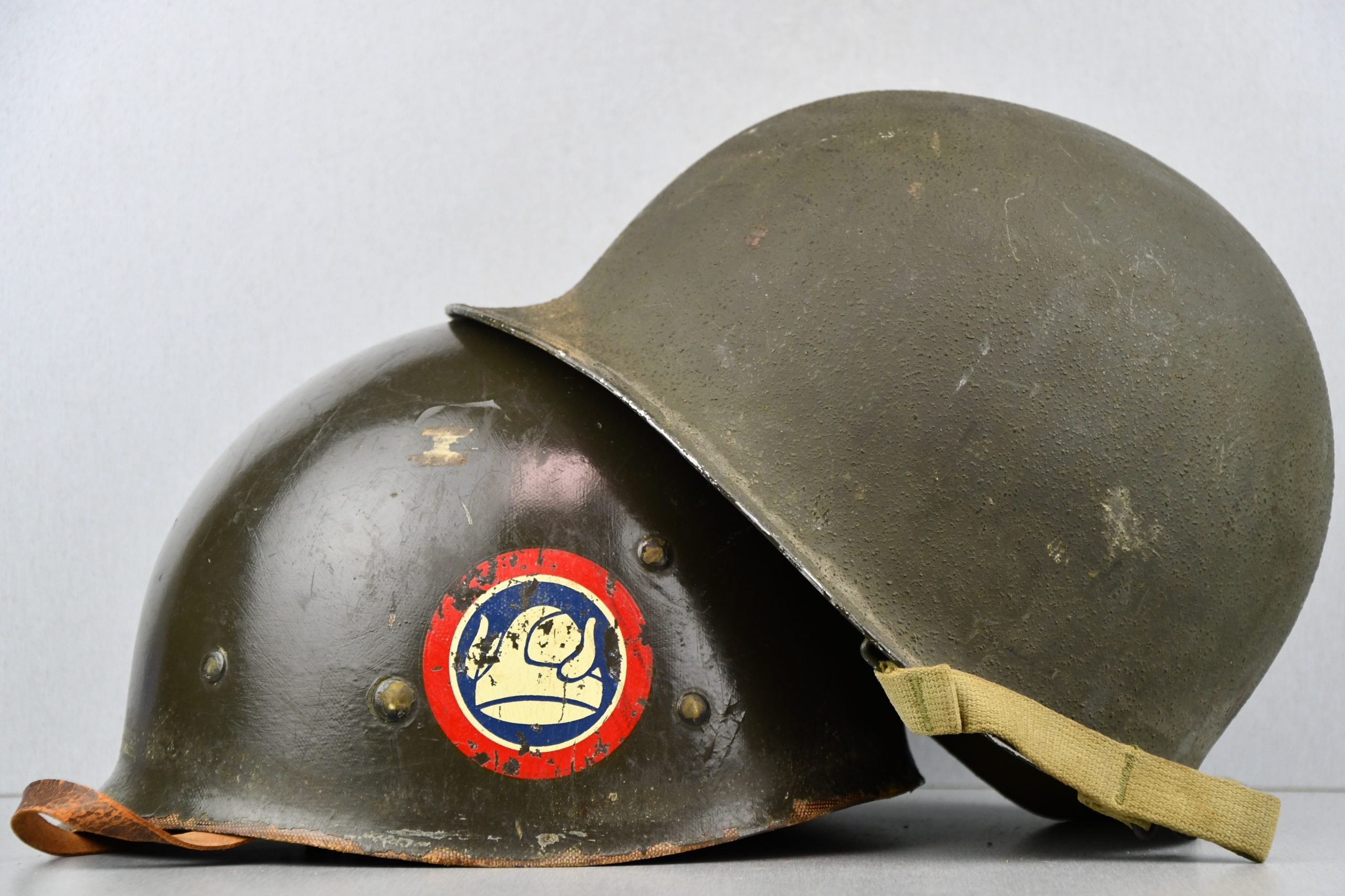 US M1 steel front seam fixed bail helmet with liner by Westinghouse — image 6