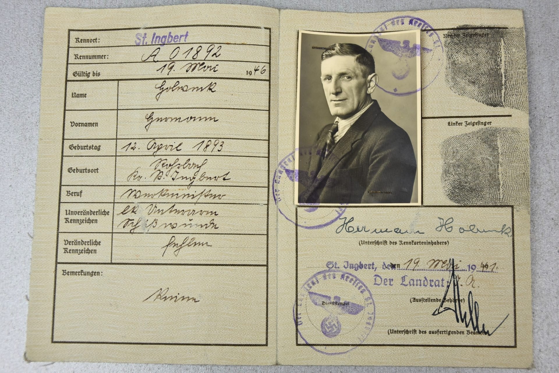 Two identity card from St. Ingbert Saargebiets — image 3