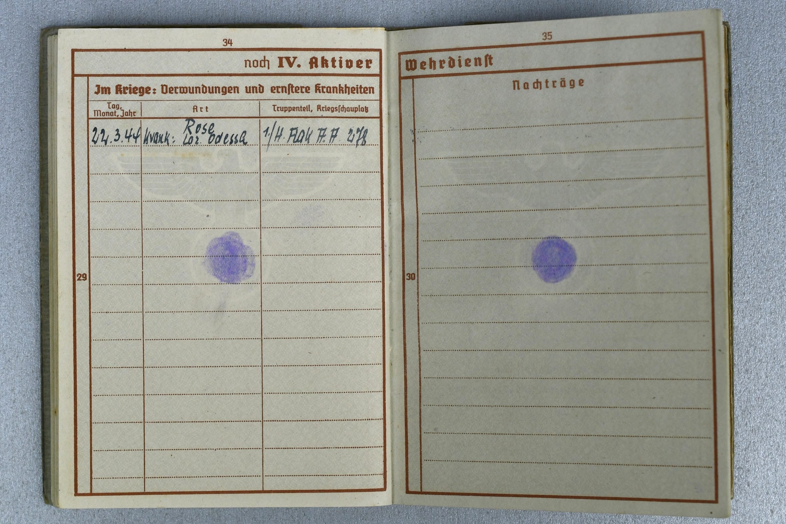 Army (Heer) Werhpass 23. Panzer Division 'Heeres Flak Abteilung 278 (mot.) with many awards and entries — image 13