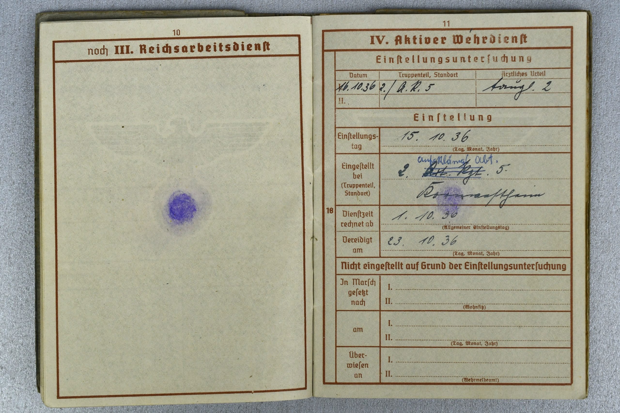 Army (Heer) Werhpass 23. Panzer Division 'Heeres Flak Abteilung 278 (mot.) with many awards and entries — image 5