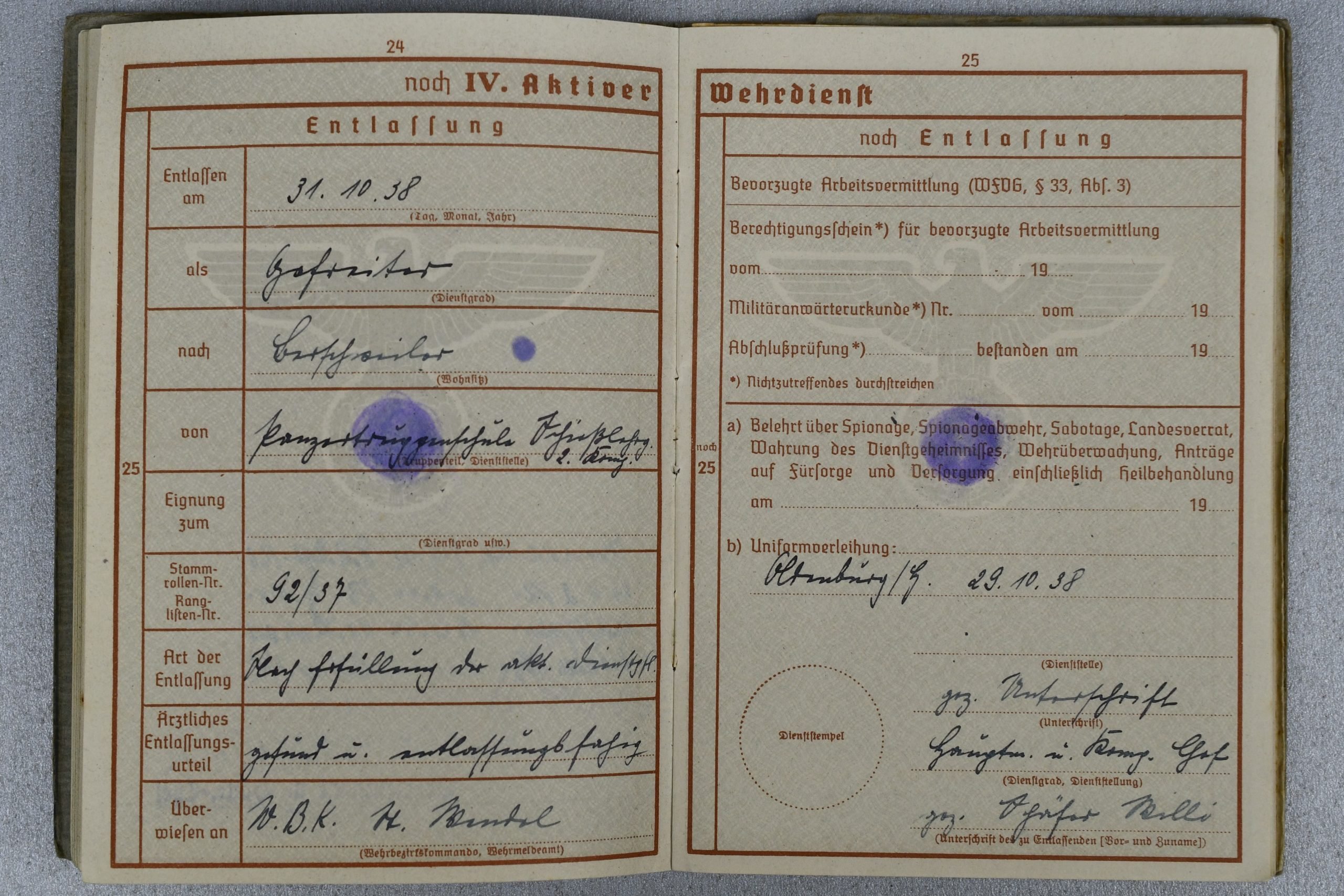 Army (Heer) Werhpass 23. Panzer Division 'Heeres Flak Abteilung 278 (mot.) with many awards and entries — image 9