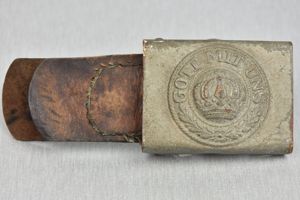 WW1 German Prussian steel belt buckle with tab