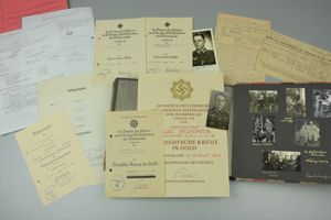 German Cross award document grouping Kummer Kurt Panzer-Artillerie-Rgt 88