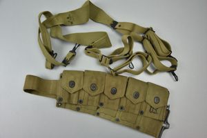 USA M-1923 Garand cartridge belt with suspenders 1943