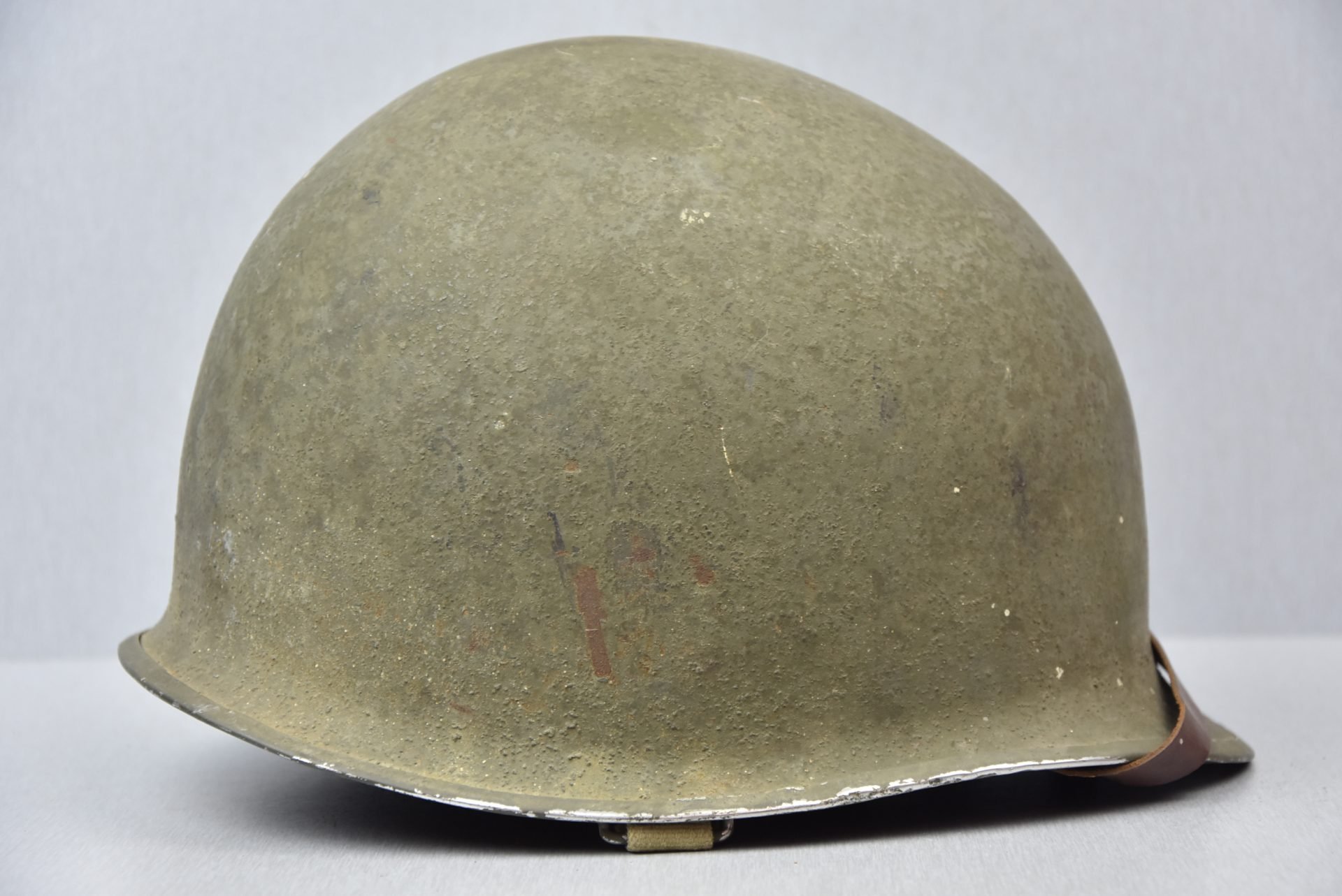 US WW2 M1 front seam fixed bale steel helmet with liner by Westinghouse — image 5