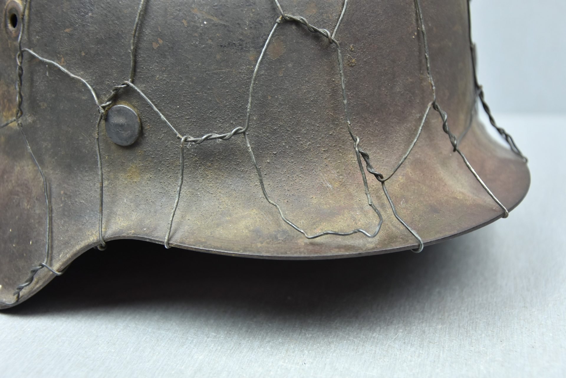 M42 Luftwaffe single decal two tone camoulfage full basket chicken wire helmet ET64 — image 14