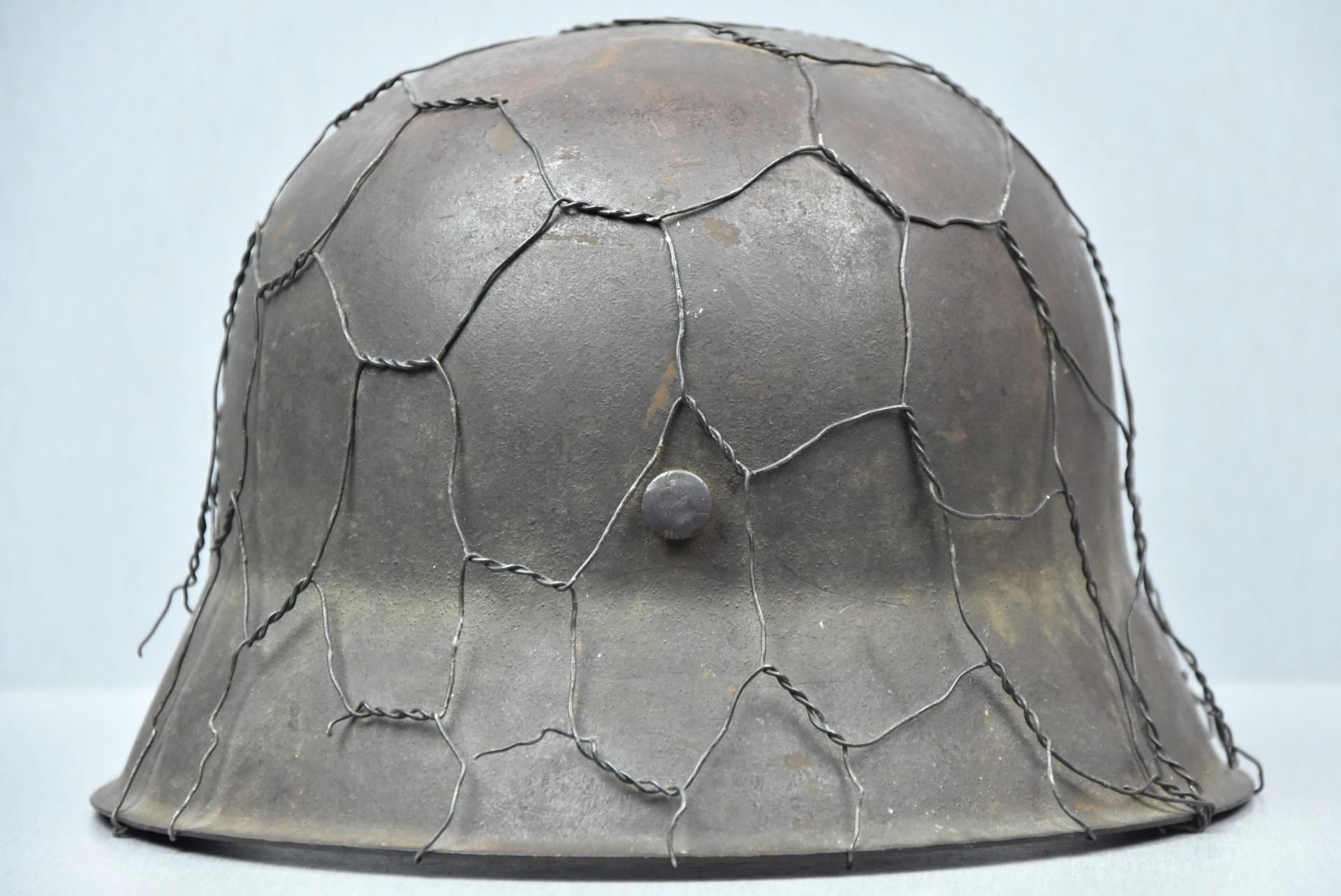 M42 Luftwaffe single decal two tone camoulfage full basket chicken wire helmet ET64 — image 3