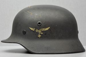 M40 Luftwaffe single decal steel helmet Q64
