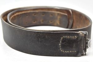 Early Wehrmacht leather equipment belt with aluminum hook 1937