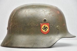 M35 Polizei double decal steel helmet NS64 1938