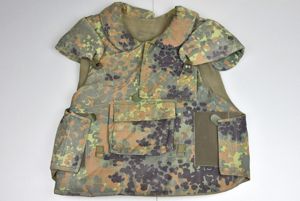 German 'Bundeswehr' bullet proof jacket 'Splitterschutzweste' in 'Flecktarn' 1987