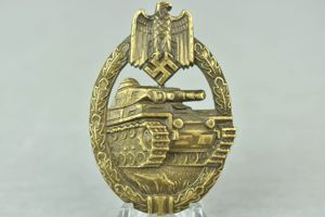 Panzer assault badge in bronze by Karl Wurster 'small W'in …