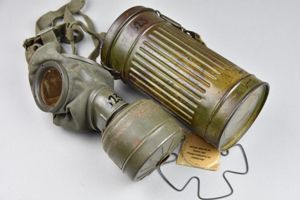 M31 Wehrmacht gas mask with 'Normandy' camouflaged canister 1937