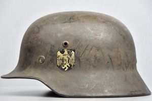 M35 army (Heer) reissued single decal steel helmet EF64