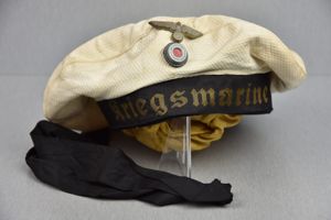 Kriegsmarine white topped Donald Duck cap 'Tellermütze'