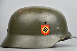 Early M35 Polizei double decal steel helmet SE68 1936